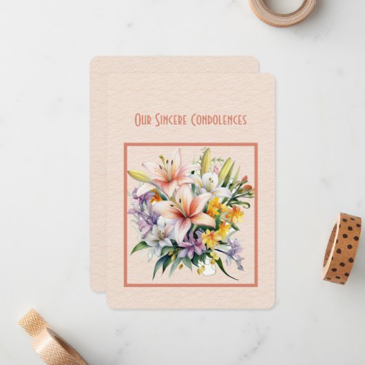 心よりのお悔やみノートカード ノートカード (正面/裏面インサイチュ)