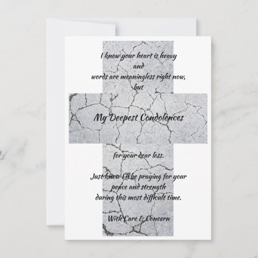 心よりのお悔やみフラットグリーティングカード (正面)