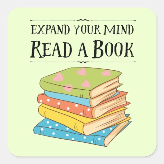 心を広げ…本読を スクエアシール (正面)