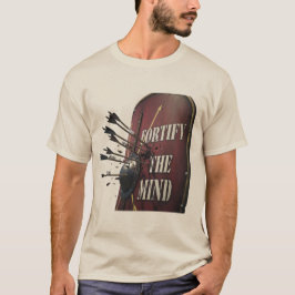 心を強く | ストア派ローマの盾 モチベーション Tシャツ
