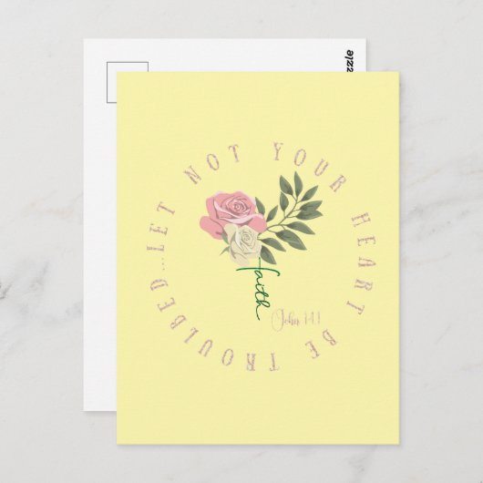 心を悩ませないで、と聖書は言っている ポストカード (正面/裏面)