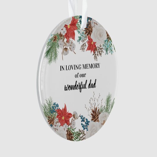 心を愛する思い出の中で、ポインセチアと松果体がクリスマス オーナメント (正面)