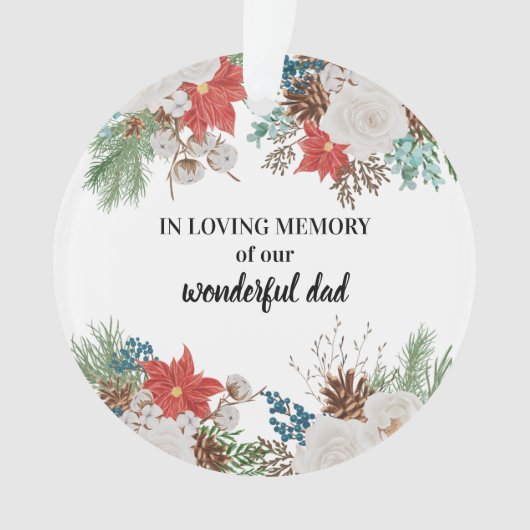 心を愛する思い出の中で、ポインセチアと松果体がクリスマス オーナメント (正面)