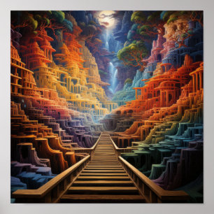 心を曲げるイリュージョン鮮やかポスター:色とO ポスター