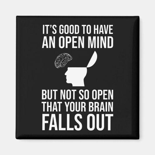 心を疑う心を開くのは良おもしろいい マグネット (正面)