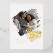 「心を盗んだ」バレンタインデーの写真　パーソナライズド 箔シーズンカード (正面)