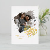 「心を盗んだ」バレンタインデーの写真　パーソナライズド 箔シーズンカード (立ち正面)