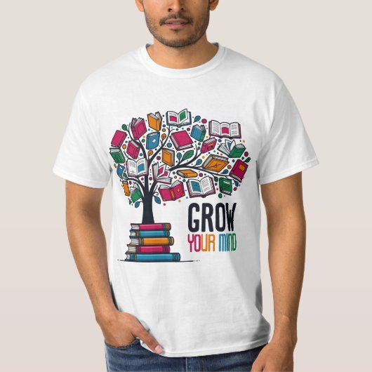 心を育てる：本の木 Tシャツ (正面)