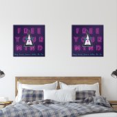 心を自由に動かすフラミンゴのインスピスポポスター (寝室)