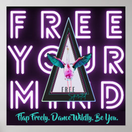 心を自由に動かすフラミンゴのインスピスポポスター ポスター