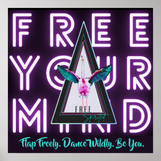 心を自由に動かすフラミンゴのインスピスポポスター ポスター