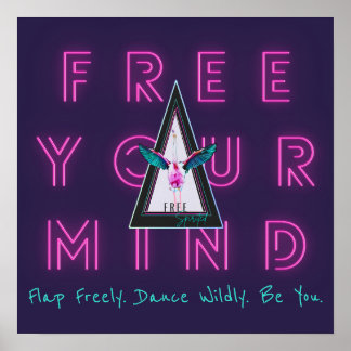 心を自由に動かすフラミンゴのインスピスポポスター ポスター