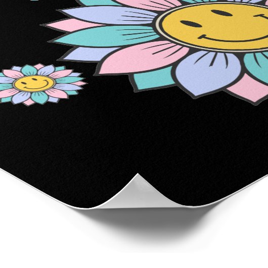 心を解放おもしろい70のタイポグラフィデザイン花 ポスター (角)