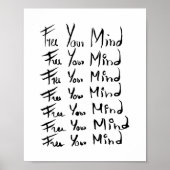 心を解放しろ！やる気を起こさせる書引用文 ポスター (正面)