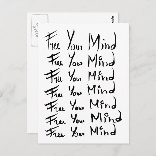 心を解放しろ!やる気を起こさせる書引用文 ポストカード (正面/裏面)