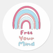 心を解放やる気を起こさせるカラフルboho rainbow ラウンドシール (正面)
