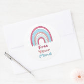 心を解放やる気を起こさせるカラフルboho rainbow ラウンドシール (封筒)