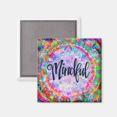 心を込めたおもしろいカラフルフローラモダン刺激 マグネット (正面/裏面)