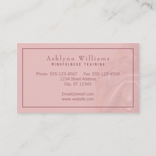 心を込めた平和癒し仏 名刺 (裏面)