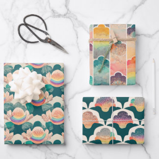 心を込めた瞬間メンタルヘルスの包み紙 ラッピングペーパーシート