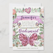 心を込めてお願い！私の結婚式の花嫁の介添え人になって 招待状 (正面)