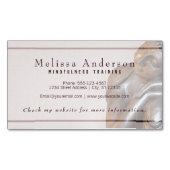 心を込めて修行する安らかな癒し仏 マグネット名刺 (正面)