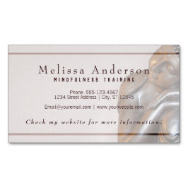 心を込めて修行する安らかな癒し仏 マグネット名刺