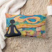 心を込めて瞑想ヨガアート枕 ランバークッション (ブランケット)