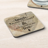 心を込めて笑う引用文 コースター (左側)