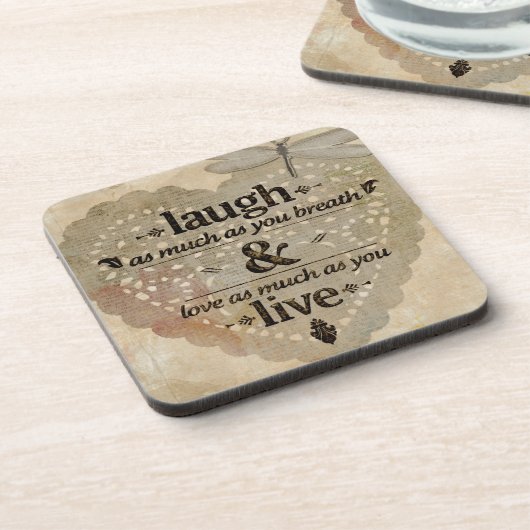 心を込めて笑う引用文 コースター (左側)