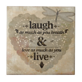 心を込めて笑う引用文 タイル