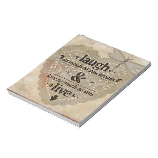 心を込めて笑う引用文 ノートパッド (回転)