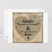 心を込めて笑う引用文 ポストカード (正面/裏面)