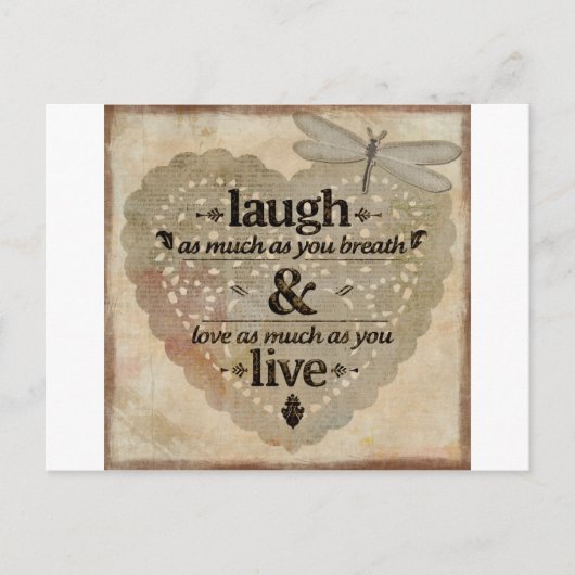 心を込めて笑う引用文 ポストカード (正面)