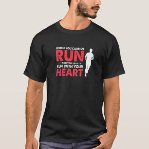 心を込めて走れ！クールなランニングモチベーションプレゼント Tシャツ