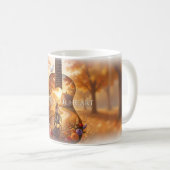 🍁 心を追う秋のギター・マグカップ コーヒーマグカップ (正面右)