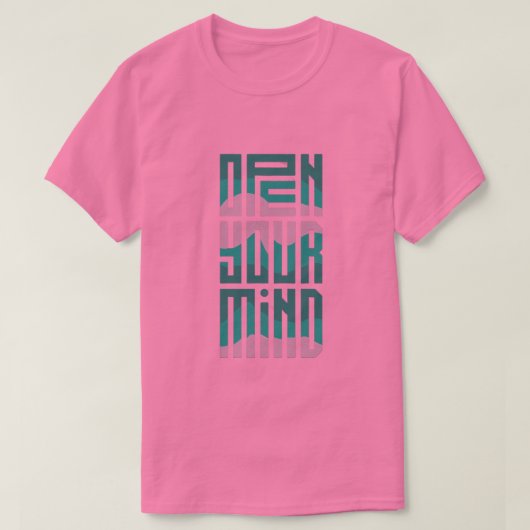 心を開く | 未来的タイポグラフィTシャツ Tシャツ (デザイン正面)