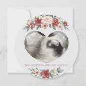 心エコー写真 出産報告カード 招待状 (正面)