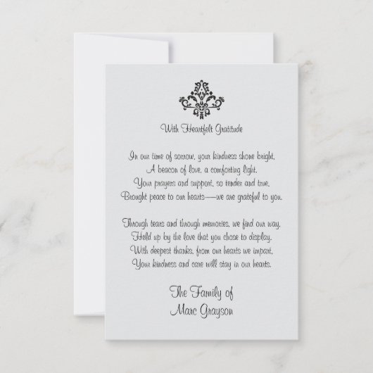 心エレガントからの感謝の家族 サンキューカード (正面)