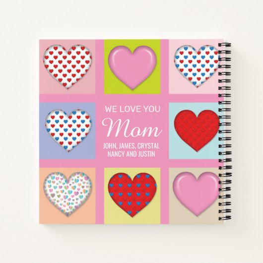 心エレガントのこもった母の日デザイン ノートブック (裏面)