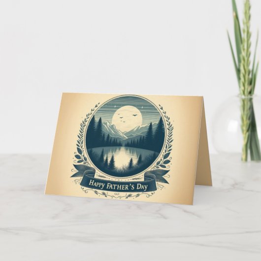 心カスタムのこもった詩を書いた父のデイカード サンキューカード (正面)