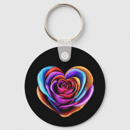 心カラフル形バラ- キーホルダー