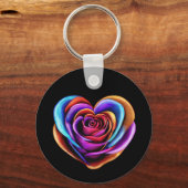 心カラフル形バラ- キーホルダー (正面)