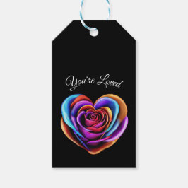 心カラフル形バラ- ギフトタグ