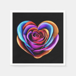 心カラフル形バラ- スタンダードカクテルナプキン