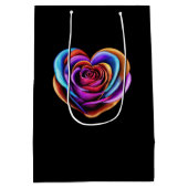 心カラフル形バラ – バレンタインデー ミディアムペーパーバッグ (裏面)