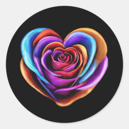 心カラフル形バラ- ラウンドシール