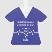 心パーソナライズされたナースクリスマス オーナメント (裏面)