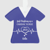 心パーソナライズされたナースクリスマス オーナメント (正面)