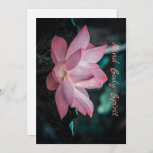 心パーソナライズされた体スピリット蓮の花枕 招待状 (正面/裏面)